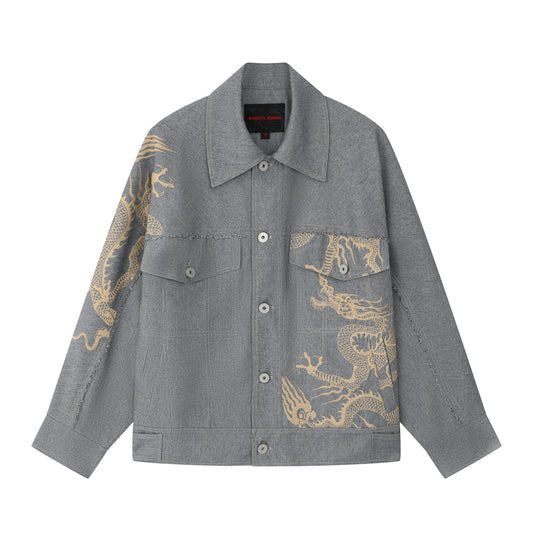 Dragon Embroidery Denim Jacket