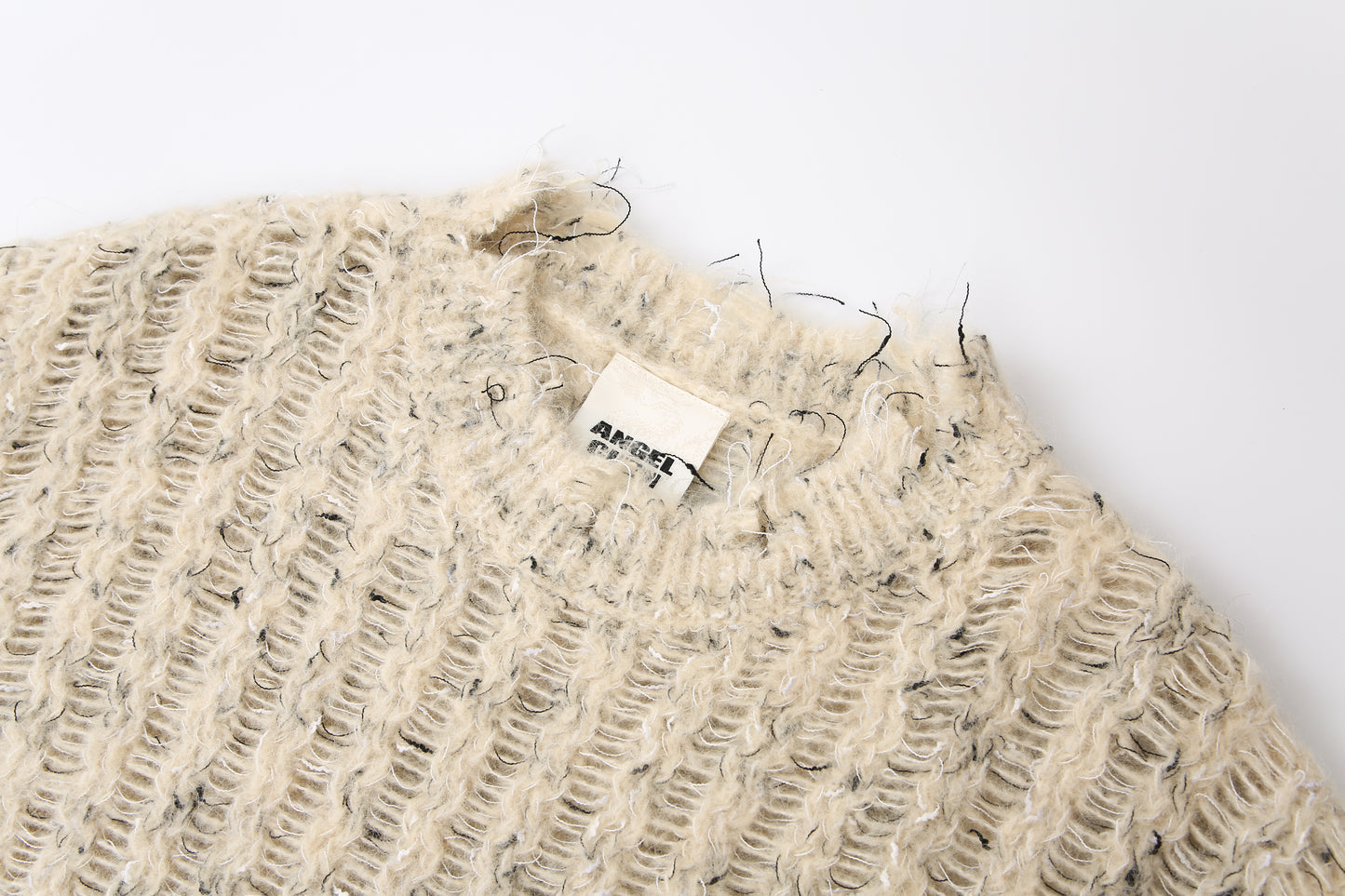 OPEN KNIT DISTRESSED SWEATER