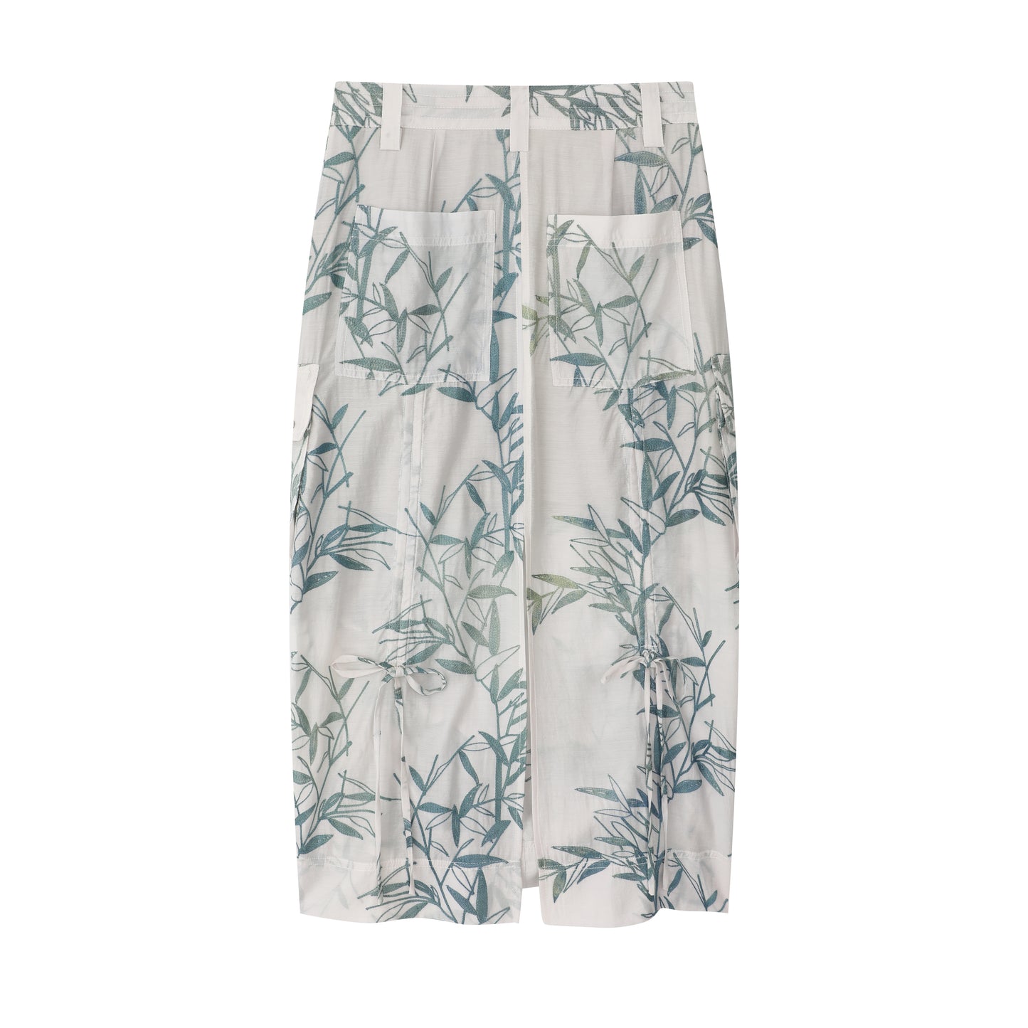 Bamboo Embroidery Drawstring Skirt