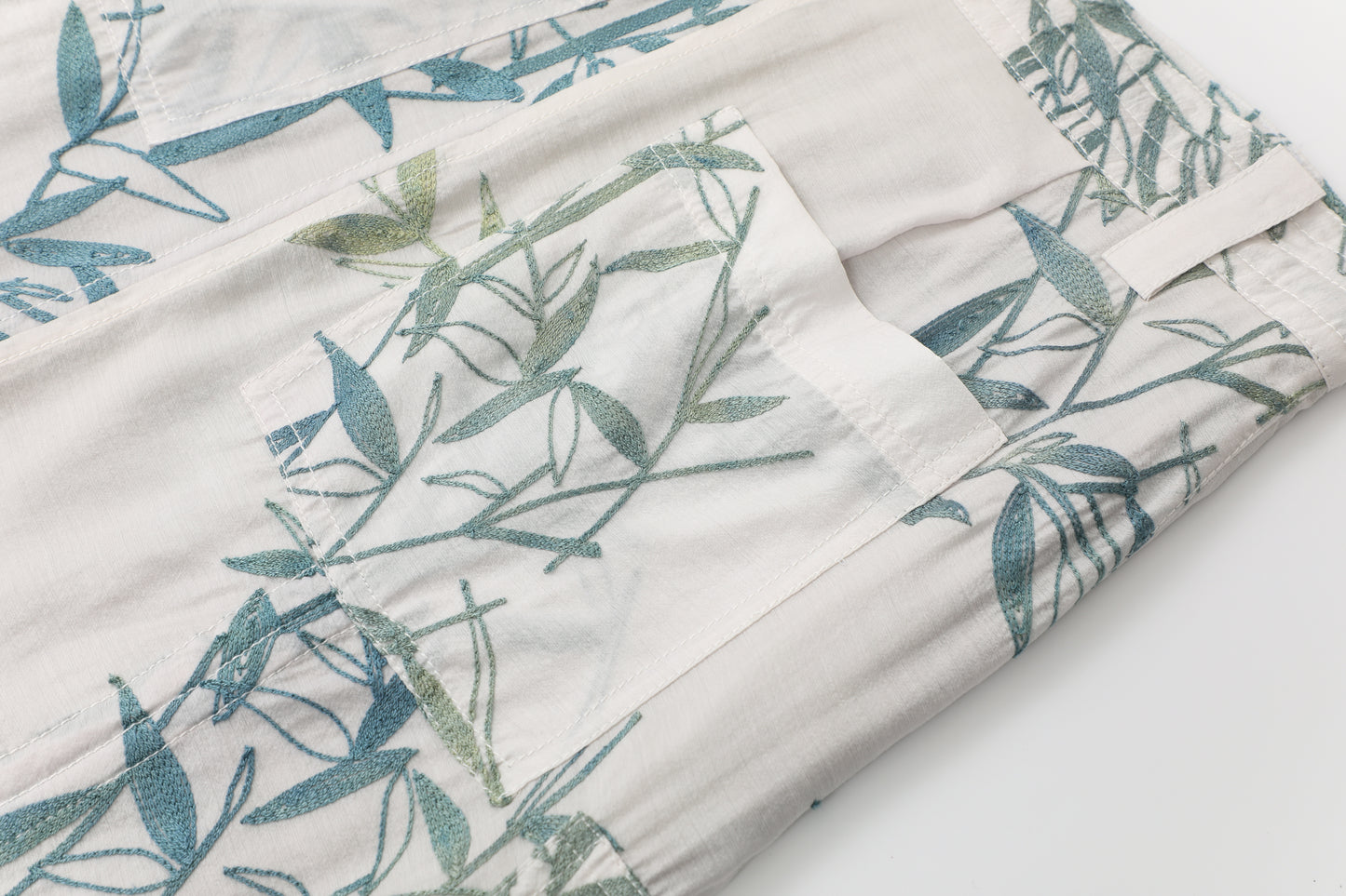 Bamboo Embroidery Drawstring Skirt