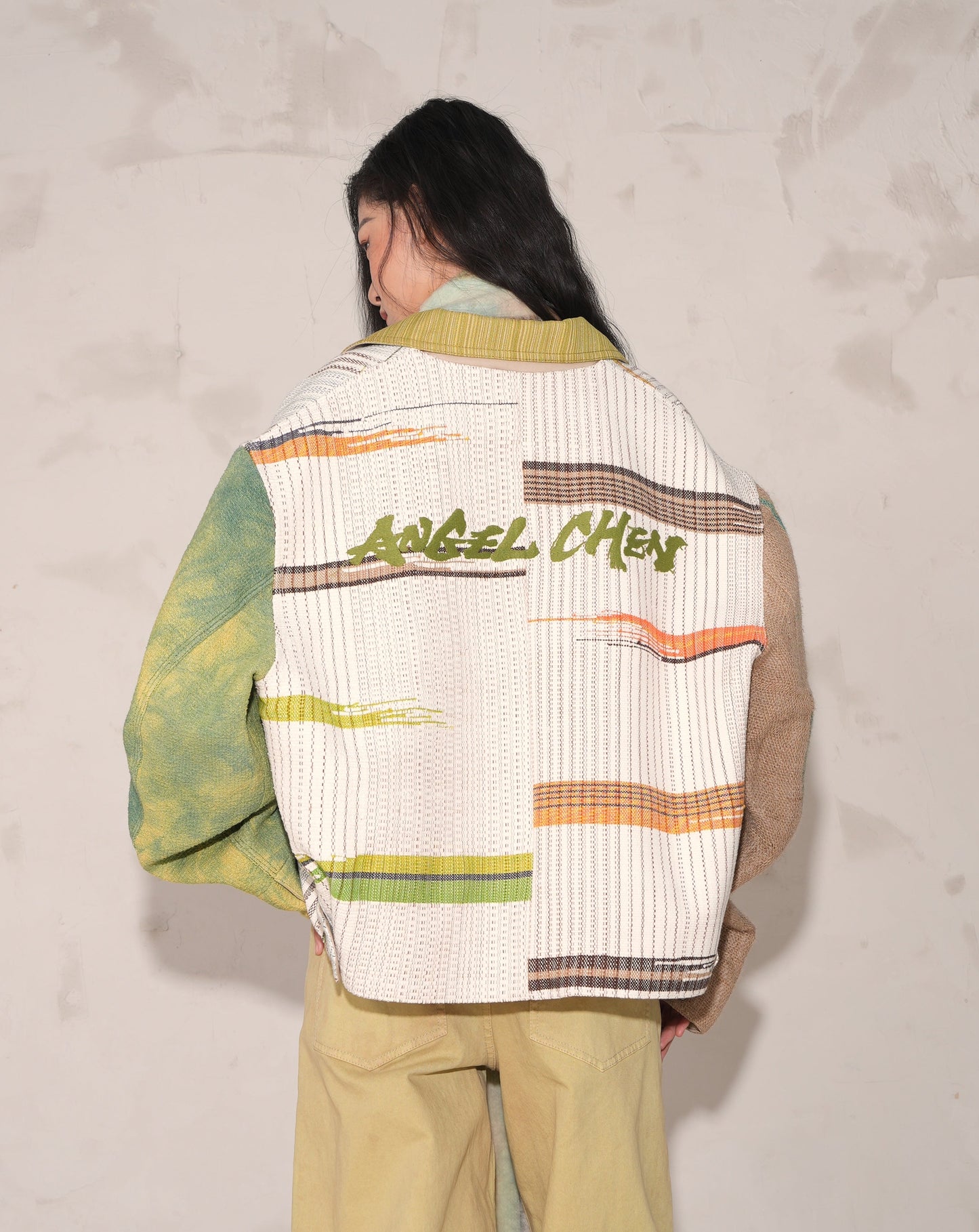 PATCHED TEXTILE COACH JACKET GREEN FOR HER