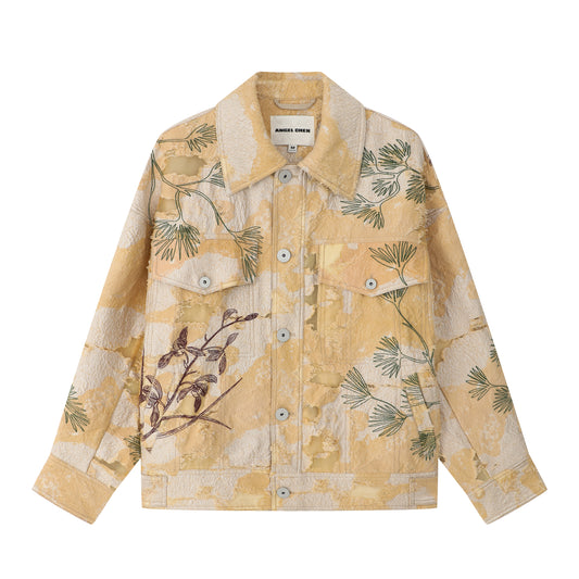 Plant Dye Botanic Embroidery Jacquard Jacket