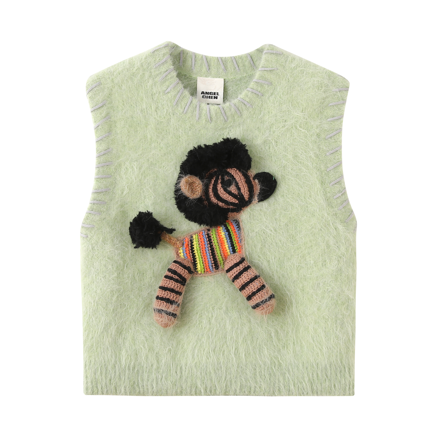Women's Chico's wool blend zebra print open front vest size extra large XL