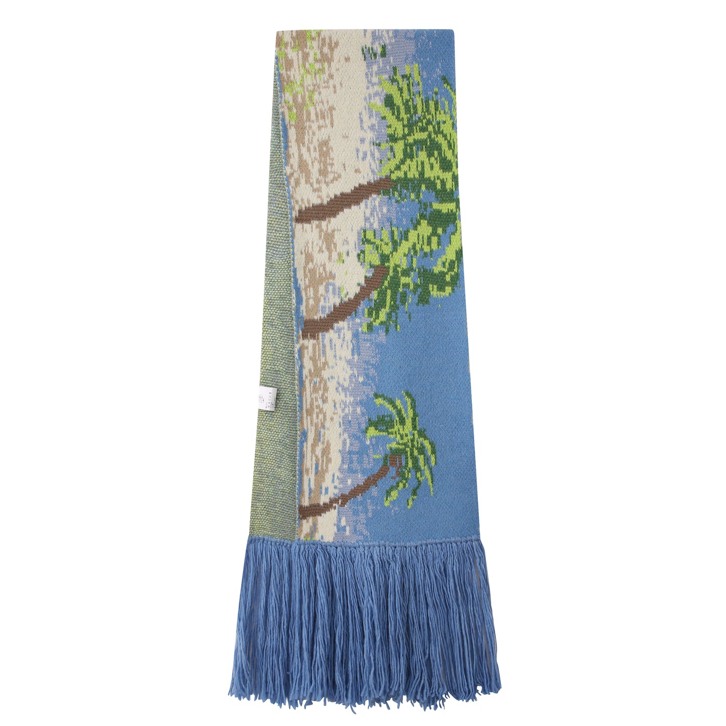 棕榈树提花围巾
