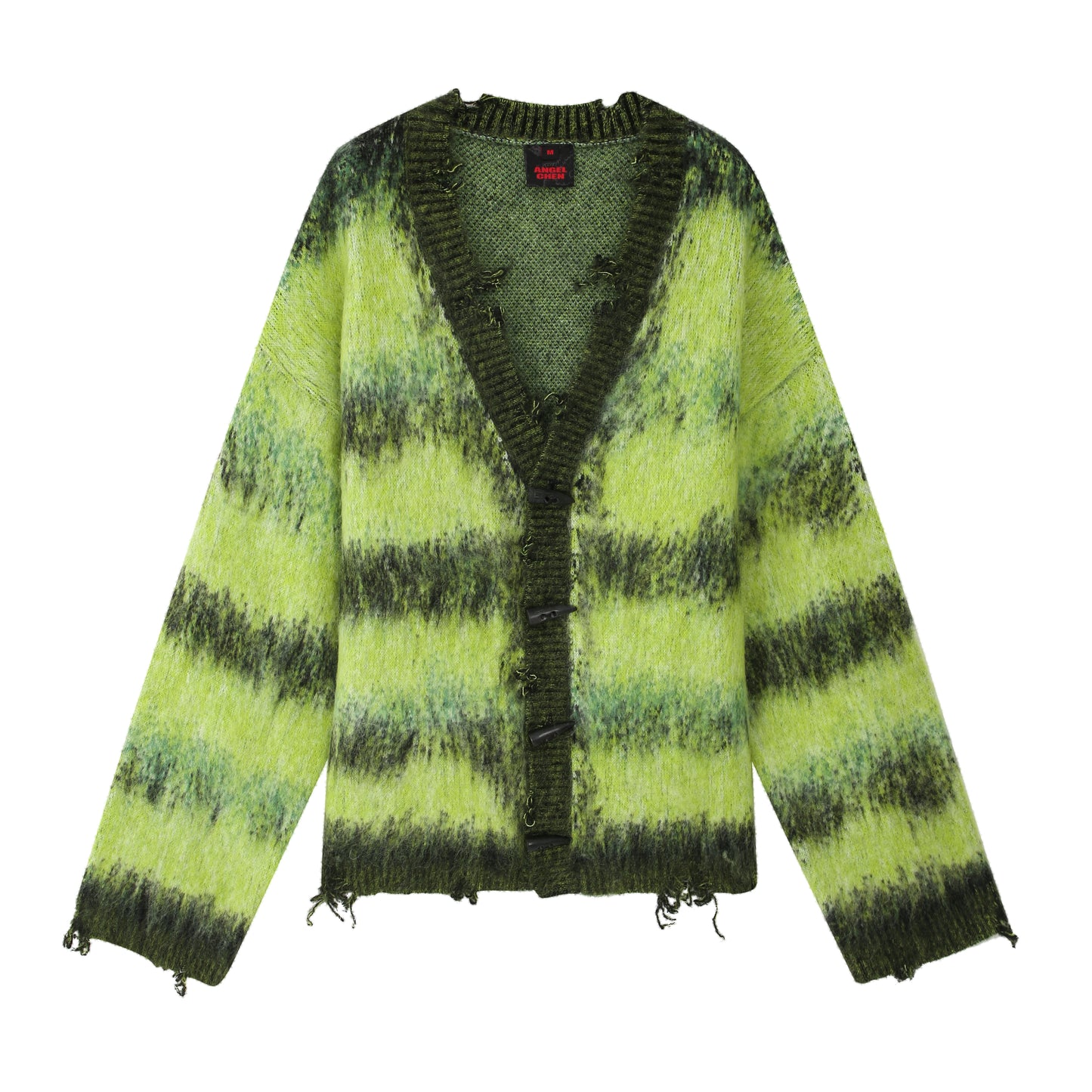 LIME DISTRESSED CARDIGAN FOR HIM