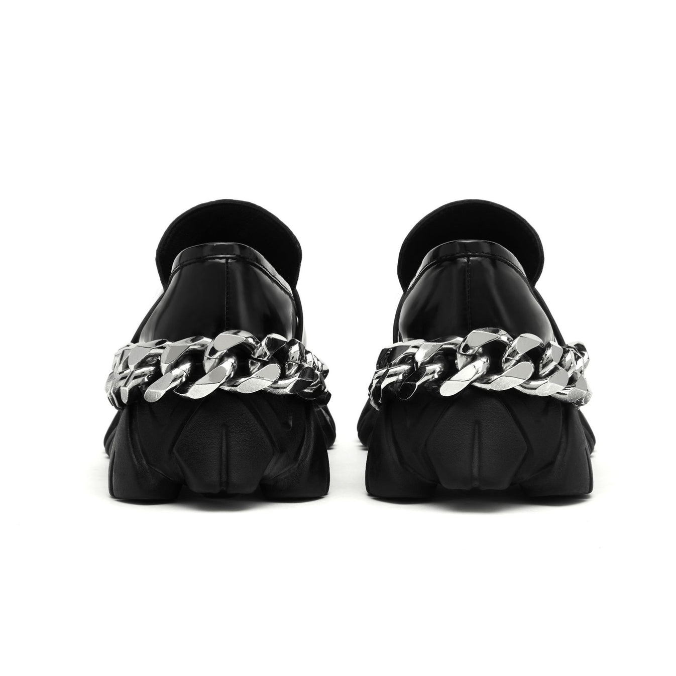 METAL CHAIN ROUND-HEAD LOAFER DRAGON TEETH SHOES – ANGEL CHEN