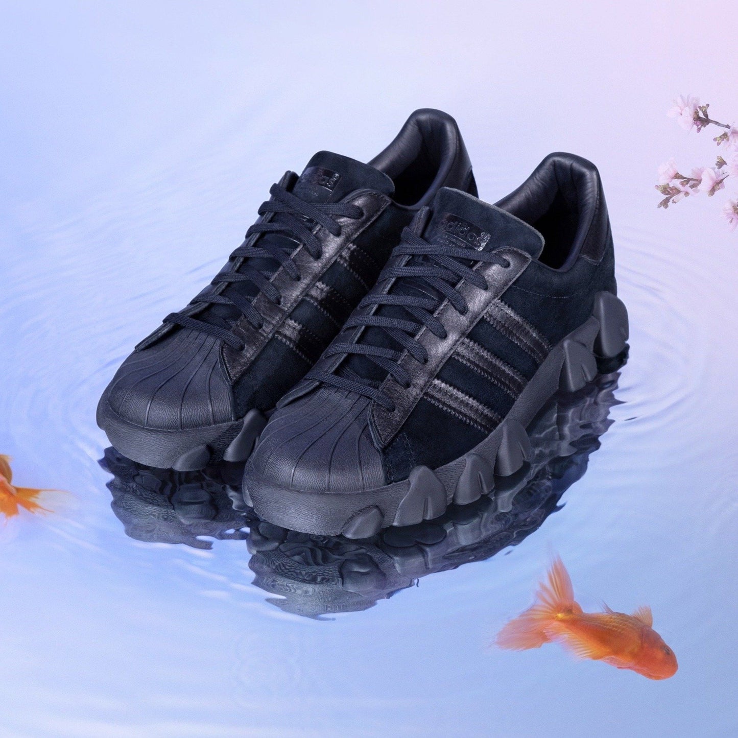 adidas x angel chen SUPERSTAR80S black sneakers editorial